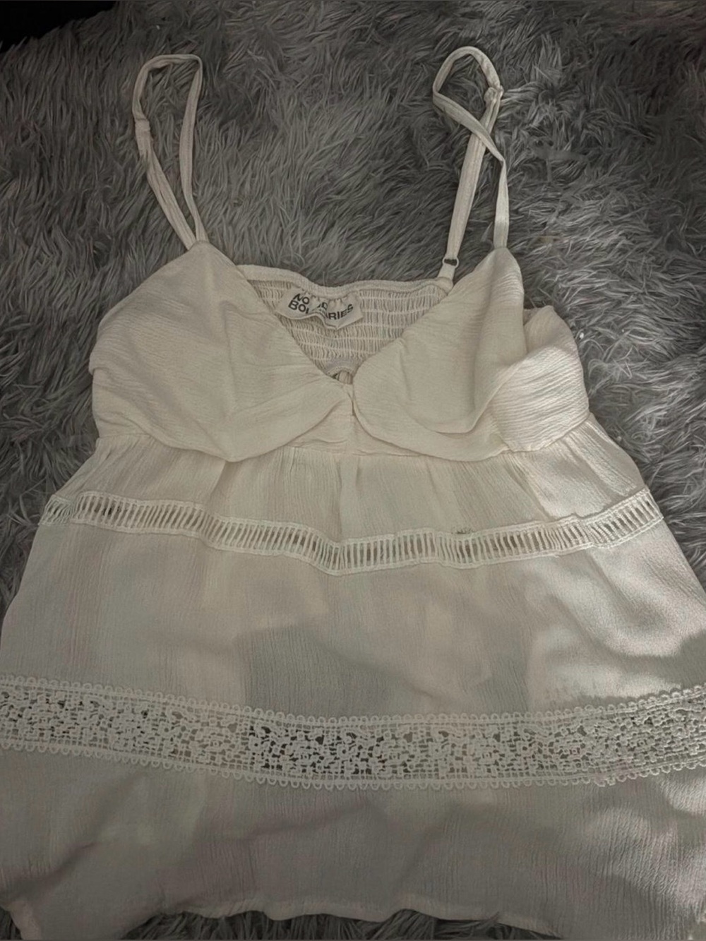 No Boundaries Cream Smocked Tube Top